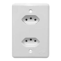 Kit 20PC Conj Placa 4x2 2 Tomadas 2p+t 20a 250v Monobloc Stylus Ilumi