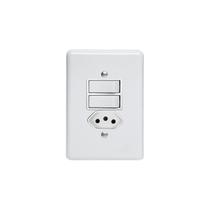 Kit 20PC Conj Placa 4x2 Branca Inter 2 Tecla Par + Tom 2p+t Pumalux