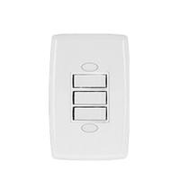 Kit 20PC Conj Placa 4x2 Inter 3 Tecla Simp Paral 10a 250v Safira Ilum Kit 20PC Conj Placa 4x2 Inter 3 Tecla Simp Paral 10a 250v Safira Ilum