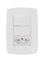 Kit 20PC Conj Placa 4x2 Le Inter 2 Tecla Simp + 1tom 2p+t 10a - Ilumi