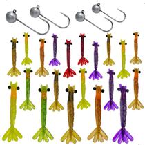 Kit 20Pçs Camarão Artificial + 4Pçs Jig Head - Fishing Sports Kit 20Pçs Camarão Artificial + 4Pçs Jig Head - Fishing Sports