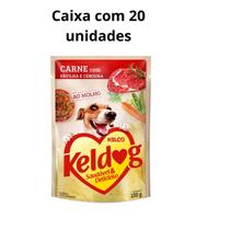 Kit 20UN Alim.úmido Keldog S. Carne Com Erv. e Cenoura 100g