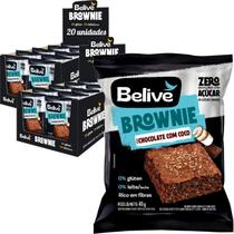Kit 20Un Brownie Chocolate Coco Zero Belive S/ Gluten 40G