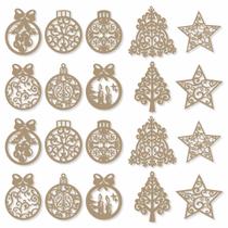 Kit 20un Enfeites Natal em MDF 3mm Kit 20un Enfeites Natal em MDF 3mm