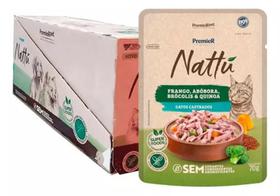 Kit 20Un. Ração Úmida Premier Nattu Sachê Gatos Castrados