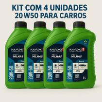 Kit 20w50 Para Troca de Óleo De Carros 4 Unidades Max1 Kit 20w50 Para Troca de Óleo De Carros 4 Unidades Max1
