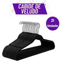 Kit 21 Cabides De Veludo Para Calças Multiuso portátil Para Saias Blusas Bermudas - Multiart