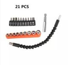 Kit 21 pçs Bits Chaves E Extensor 360 Para Parafusadeira Eletrica Philips Fenda Soquetes - Fox tools