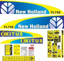 Kit 22 Adesivos Compatível New Holland TL75E Exitus