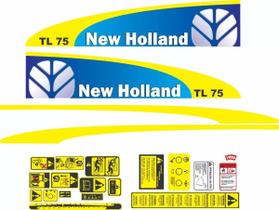 Kit 22 Adesivos Compatível Trator New Holland TL75 Kit 22 Adesivos Compatível Trator New Holland TL75