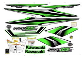 Kit 22 Adesivos Jet Ski Compatível Kawasaki Ultra 300X Verde