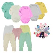Kit 22 Pçs Body Manga Longa Calça e Meias Roupa de Bebê Kit 22 Pçs Body Manga Longa Calça e Meias Roupa de Bebê