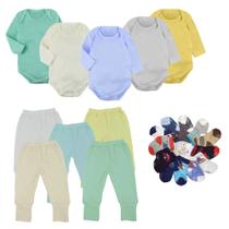 Kit 22 Pçs Body Manga Longa Calça e Meias Roupa de Bebê Kit 22 Pçs Body Manga Longa Calça e Meias Roupa de Bebê