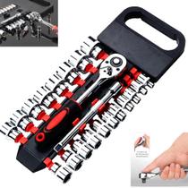 Kit 22 Peças Jogo De Soquetes 1/2 Polegada Mais Extensor Aço Cromo Vanádio Kit 22 Peças Jogo De Soquetes 1/2 Polegada Mais Extensor Aço Cromo Vanádio