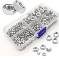 Kit 220 porcas hexagonais sextavada aço inox m3 m4 m5 m6 m8