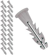 Kit 23 Bucha 6mm Plastico Com Anel Fixação Prateleiras Moveis Armarios Suporte Para Parede Concreto