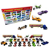 Kit 23 Carrinhos Miniatura Coleção Brinquedo Carro Moto Caminhão Carreta Kit 23 Carrinhos Miniatura Coleção Brinquedo Carro Moto Caminhão Carreta