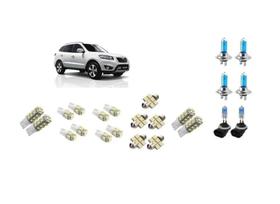 Kit 23 Lampadas Brancas Farol + Leds Hyundai Santa Fe 06/18