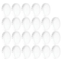 Kit 23 Luminária De Teto Redonda Led 24W Sobrepor 6500K Branco Frio Aluminio Pronta P/ Uso Quarto Sala Estar Jantar