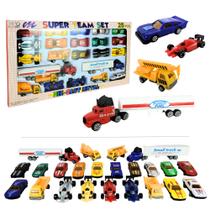 Kit 23 Mini Carrinhos Colecionáveis Infantil Miniatura Carro