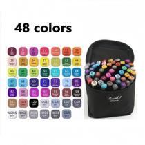 Kit 24/36/48 Canetas Canetinhas Aquarela ponta dupla Ideal para pintar, desenhar e escrever