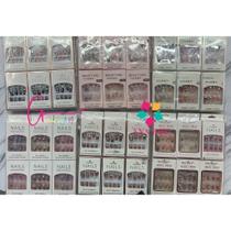 KIT 24/48/72 Unhas C/Cola Postiça Decorada Glitter Bailarina Quadrada Amendoada Francesinha Pintada Unha-YOUYI