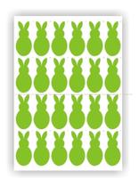 Kit 24 Adesivos Coelho Coelhinhos Pascoa Verde Claro