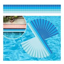 Kit 24 Adesivos Piscina Vinílico Degradê Pastillha Azul Claro 100x10cm