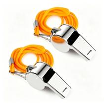 Kit 24 Apitos de Metal Profissional com Cordão - Pack Esportivo para Árbitro Kit 24 Apitos de Metal Profissional com Cordão - Pack Esportivo para Árbitro
