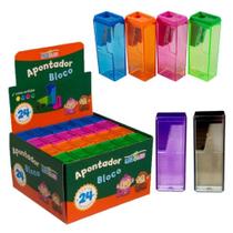 Kit 24 Apontador Com Deposito Bloco Lápis Atacado Escola Kit 24 Apontador Com Deposito Bloco Lápis Atacado Escola