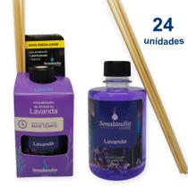 Kit 24 Aromatizante Lavanda Difusor Vareta Odorizador Ambiente 280ml Casa Lar Perfumado - Envio Já