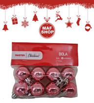 Kit 24 Bola de Natal 3cm Pequena Rose Rosa Decoração Arvore