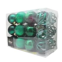 Kit 24 Bolas De Natal 6cm Verde Enfeite Pendente Árvore