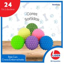 Kit 24 Bolinhas Anti Stress Apertar Com Cravos Fisioterapia - Líder Brinquedos