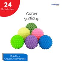 Kit 24 Bolinhas Anti Stress Com Cravos Apertar Fisioterapia - Líder Brinquedos