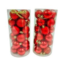 Kit 24 Bolinhas Vermelhas Árvore De Natal Bolas Enfeite Natalino 3cm