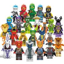 Kit 24 bonecos ninjago ninjas kai lloyd sensei jay blocos de montar