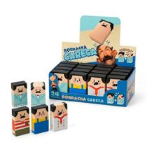 Kit 24 Borrachas Escolares Divertidas Fica Careca Coloridas Apaga Lápis Macia Infantil Escola Escritório