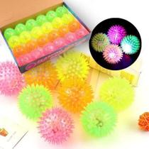 Kit 24 Brinquedos Pet Bola Led Pisca E Som Cães Para Petshop