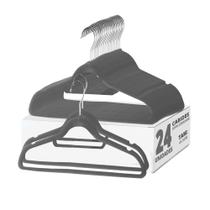 Kit 24 Cabides De Veludo Organizador Roupa Armário Cabideiro