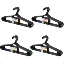 Kit 24 Cabides Pendura Mais resistente Preto 40x18cm SanRemo