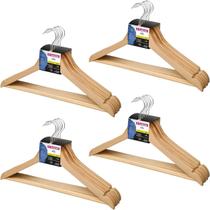 Kit 24 Cabides Roupa Madeira Metal 360º Calça Closet Armário Guarda-Roupa Organização Quarto Resistente Kit 24 Cabides Roupa Madeira Metal 360º Calça Closet Armário Guarda-Roupa Organização Quarto Resistente