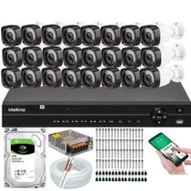 Kit 24 Câmeras de Segurança HD Dvr 32 Ch Intelbras c/Hd 3TB