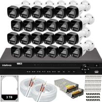Kit 24 Câmeras de Segurança VHD 1220 B Full Color 1080p DVR Intelbras MHDX 1232 hd 3TB Colorido 24hrs