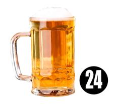 Kit 24 Caneca de Chopp e Cerveja Vidro 350 ml Copo Chopp