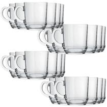 Kit 24 Canecas Aspen Vidro Diamante 300Ml Xícara de Café