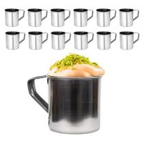 Kit 24 Canecas Copos Com Alça Inox Agua Bebidas Drink 300ml Kit 24 Canecas Copos Com Alça Inox Agua Bebidas Drink 300ml