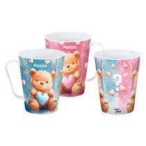 Kit 24 Canecas Decoradas Chá Revelação - 430ml Menino ou Menina Personalizado Kit 24 Canecas Decoradas Chá Revelação - 430ml Menino ou Menina Personalizado