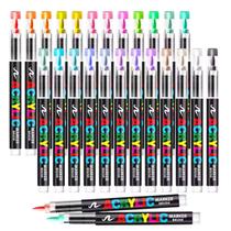 Kit 24 Canetas Brush Pen Pincel Acrílica Marcador Permanente Colorida Lettering Ponta Flexível Kit 24 Canetas Brush Pen Pincel Acrílica Marcador Permanente Colorida Lettering Ponta Flexível