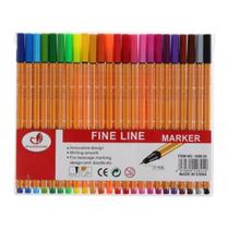 Kit 24 Canetas Coloridas Fineliner Ponta Fina 0.4mm - Fengzhengmei